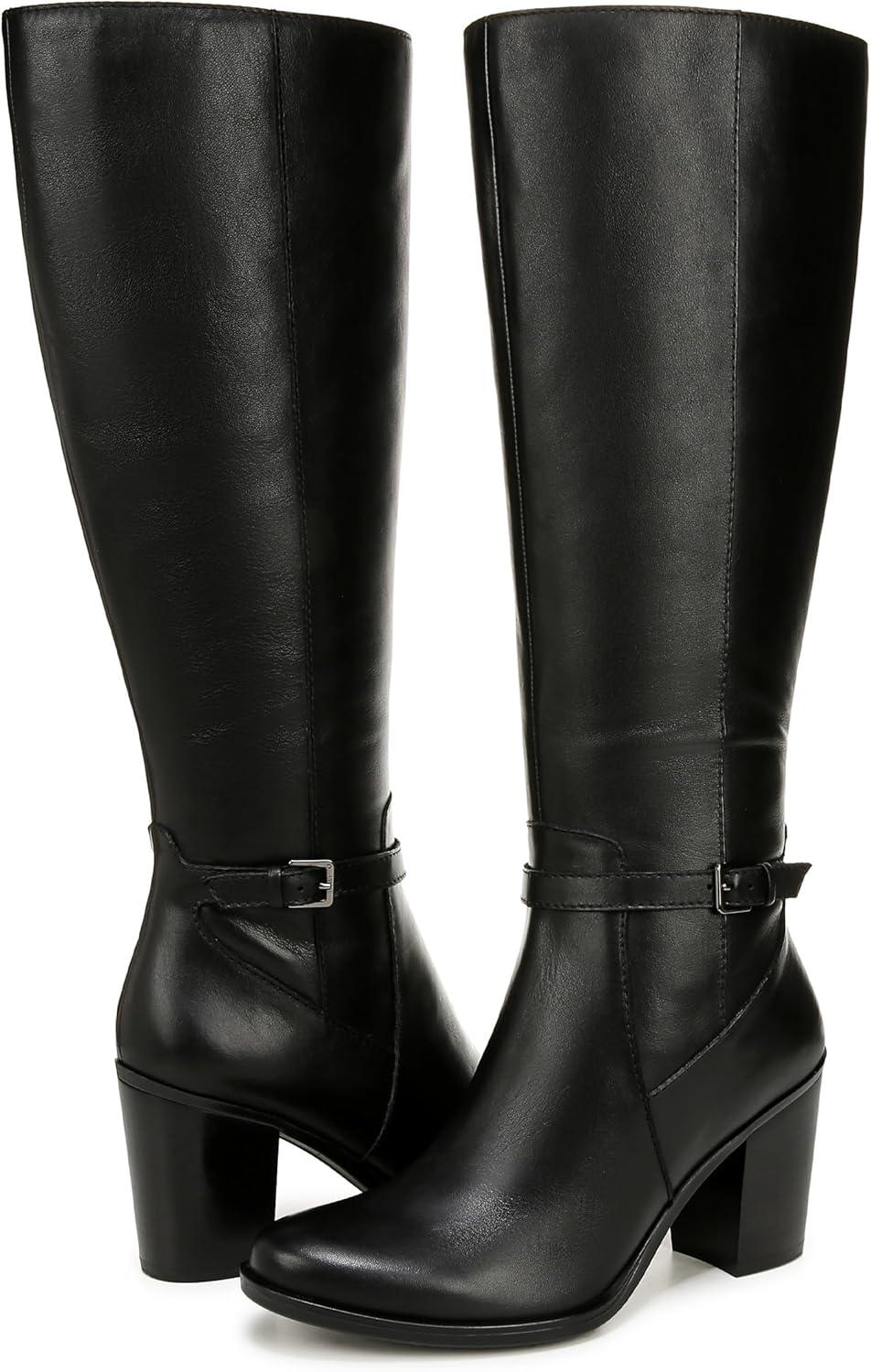 image:imageNaturalizer womens Kalina Extra Wide ShaftBlack Leather Wide Calf