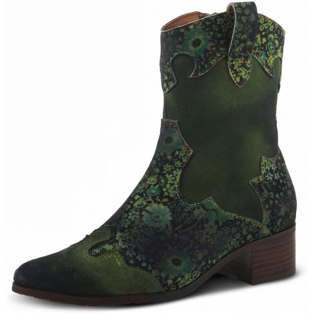 image:imageLArtiste by Spring Step womens Lady LuckWestern BootGreen Multi Suede