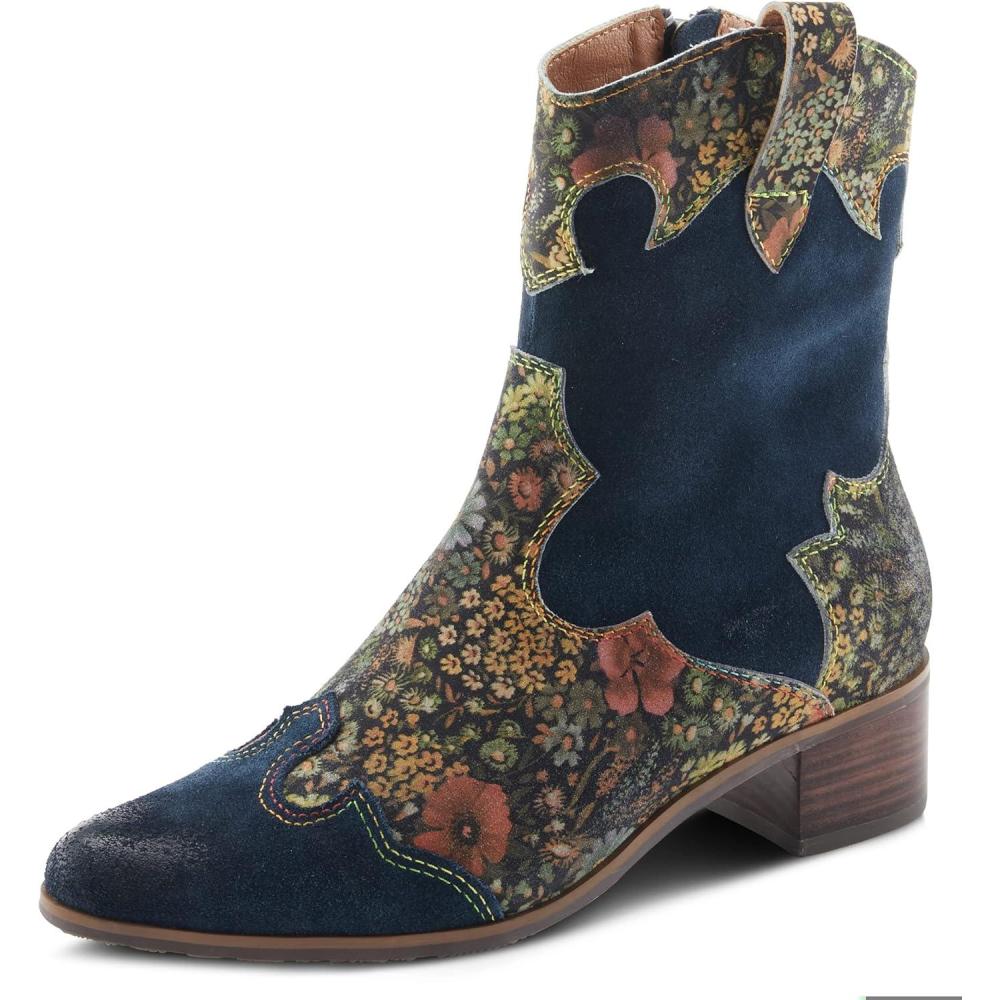 image:imageLArtiste by Spring Step womens Lady LuckWestern BootNavy Multi Suede