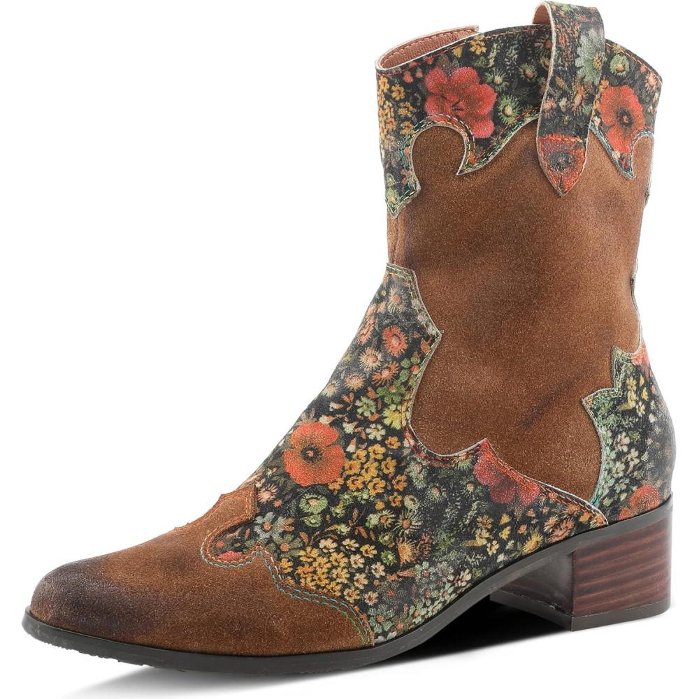 image:imageLArtiste by Spring Step womens Lady LuckWestern BootTan Multi Suede