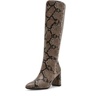 Anne Klein Women’s Beth Knee High Boot(Natural/Snake)