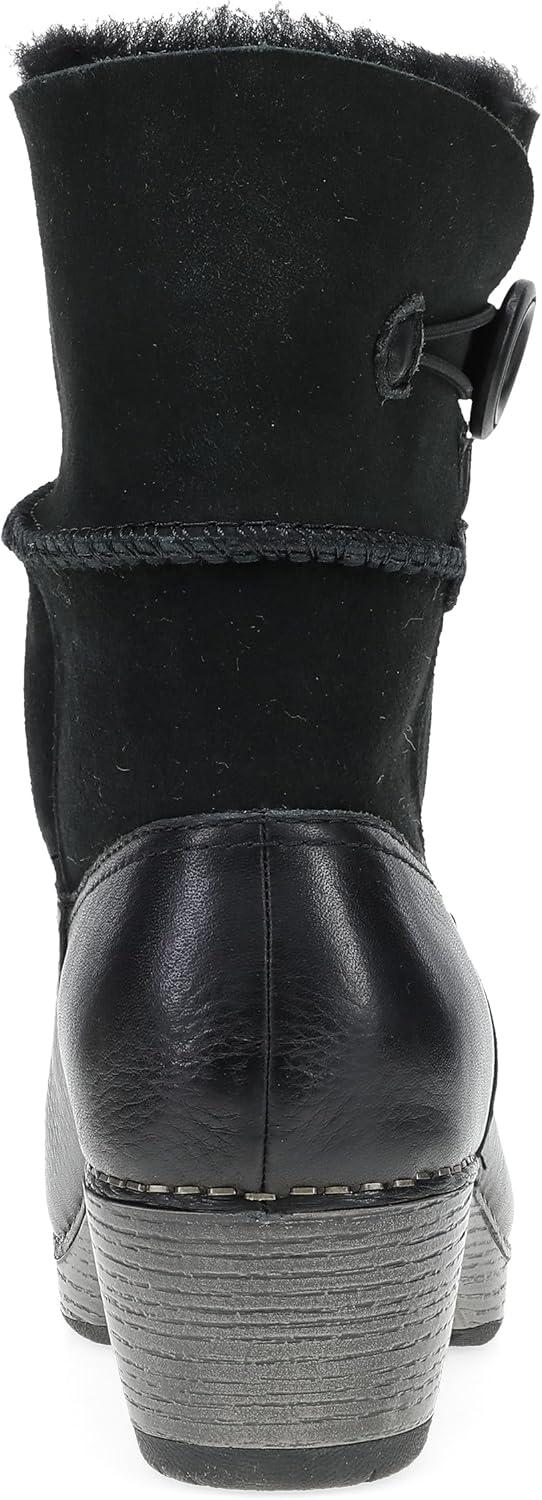 image:imageDansko MultiLook Fur Boots for Women Lilith Winter Boot with Real Shearling Shaft and Button Closure for Adjustable Fit and StyleBlack
