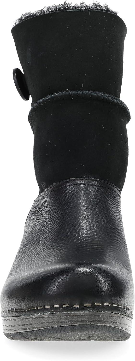 image:imageDansko MultiLook Fur Boots for Women Lilith Winter Boot with Real Shearling Shaft and Button Closure for Adjustable Fit and StyleBlack