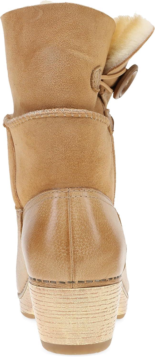 image:imageDansko MultiLook Fur Boots for Women Lilith Winter Boot with Real Shearling Shaft and Button Closure for Adjustable Fit and StyleHoney
