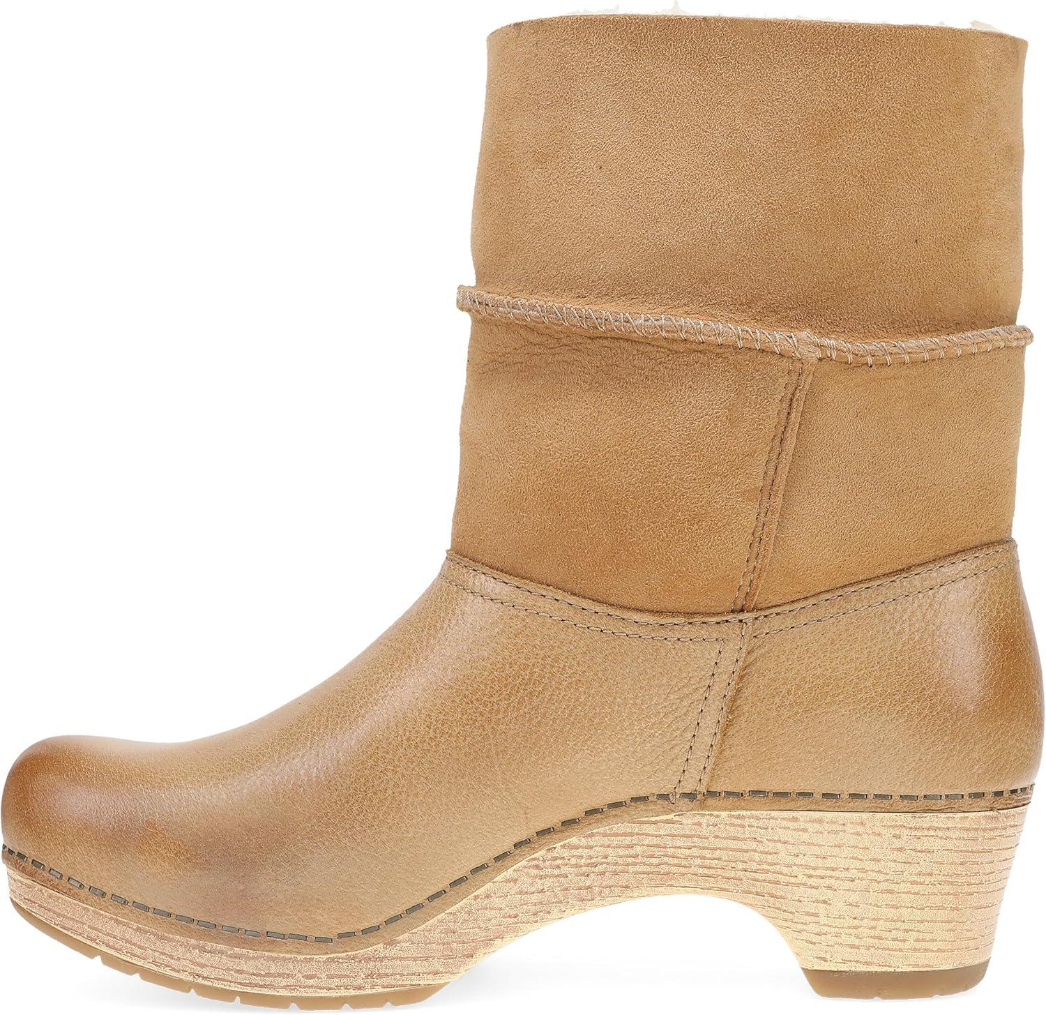 image:imageDansko MultiLook Fur Boots for Women Lilith Winter Boot with Real Shearling Shaft and Button Closure for Adjustable Fit and StyleHoney