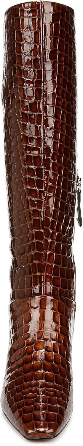 image:imageFranco Sarto Womens Andria High Shaft Boots KneeBrown Croc Print Leather