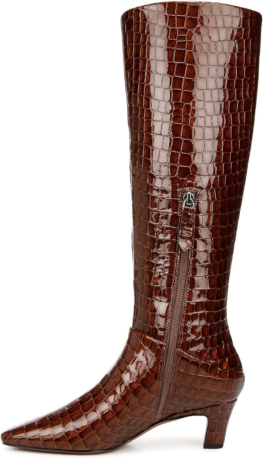 image:imageFranco Sarto Womens Andria High Shaft Boots KneeBrown Croc Print Leather