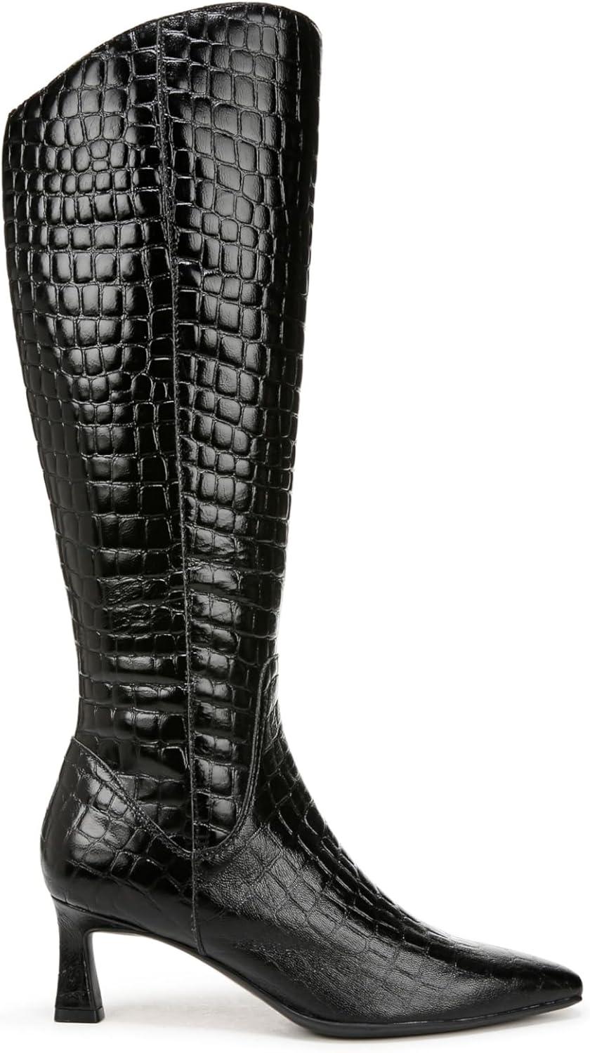 image:imageNaturalizer womens Deesha Pointed Toe Tall BootBlack Croco Wide Calf