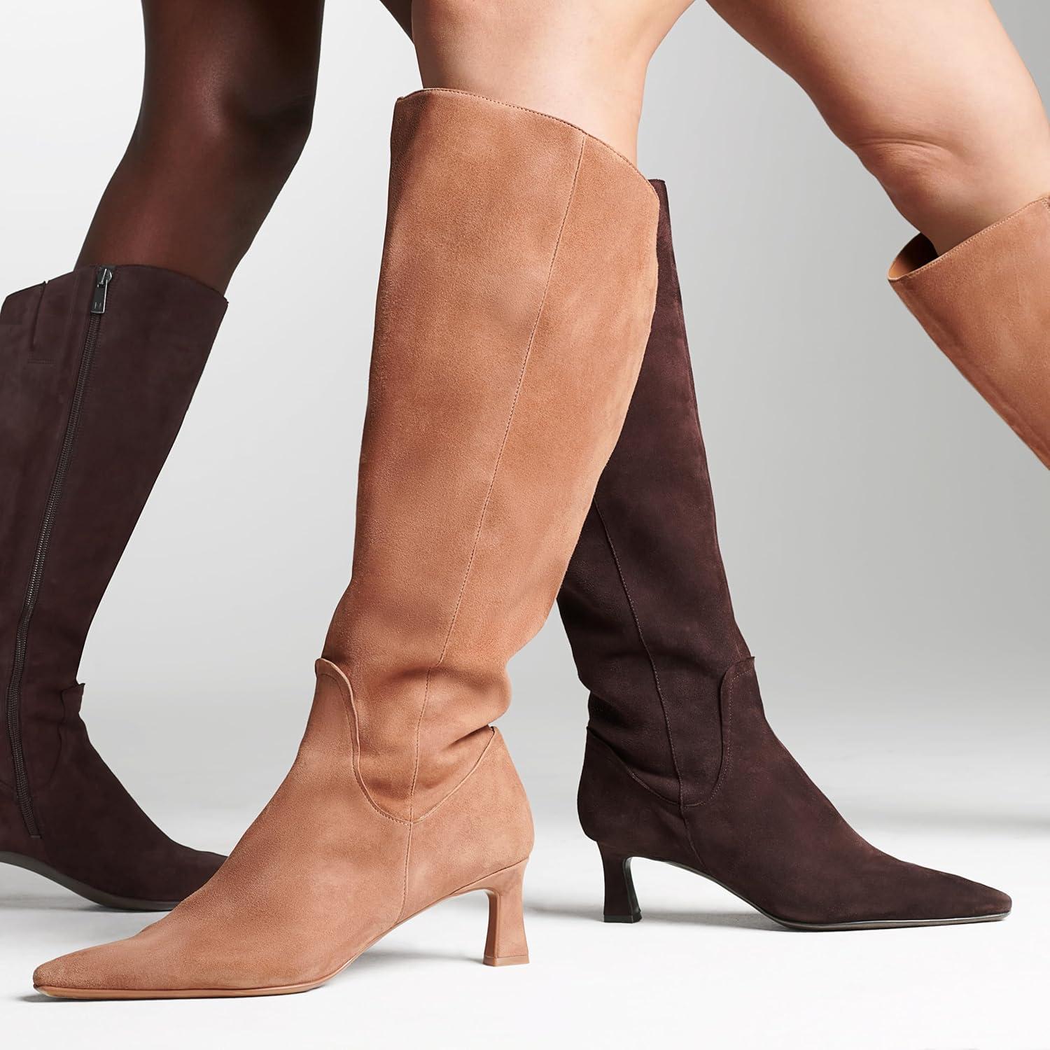 image:imageNaturalizer womens Deesha Pointed Toe Tall BootCafe Brown Suede Wide Calf
