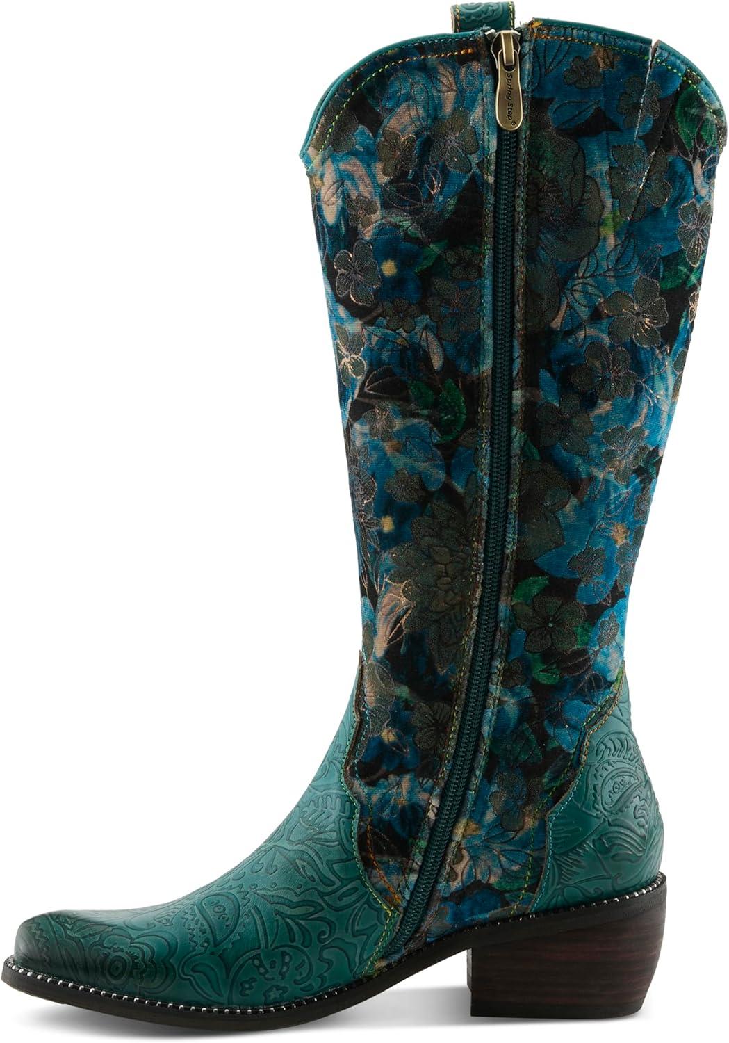 image:imageSpring Step LArtiste Womens Rodeo Queenviv Knee High BootTurquoise Multi
