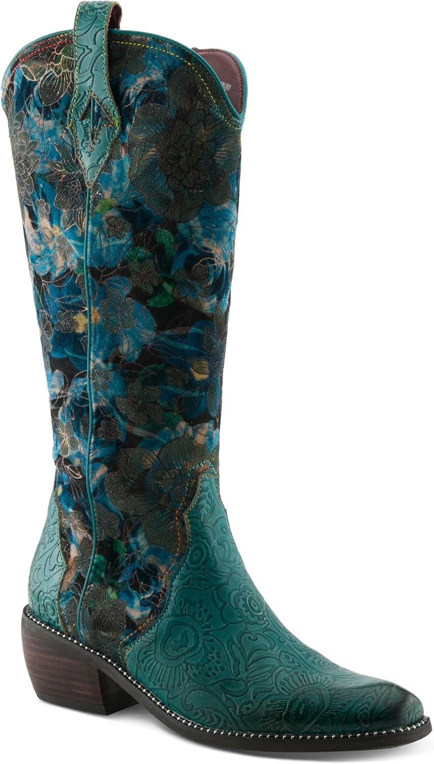 image:imageSpring Step LArtiste Womens Rodeo Queenviv Knee High BootTurquoise Multi