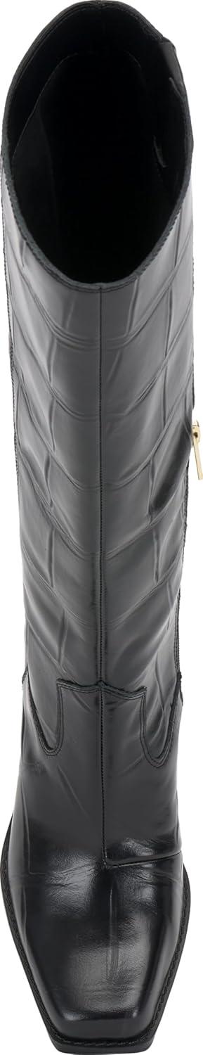 image:imageVince Camuto Womens Sangeti Stacked Heel Knee High Boot FashionBlack Croco Leather