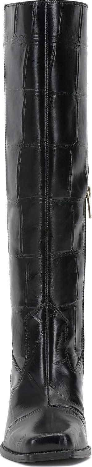image:imageVince Camuto Womens Sangeti Stacked Heel Knee High Boot FashionBlack Croco Leather