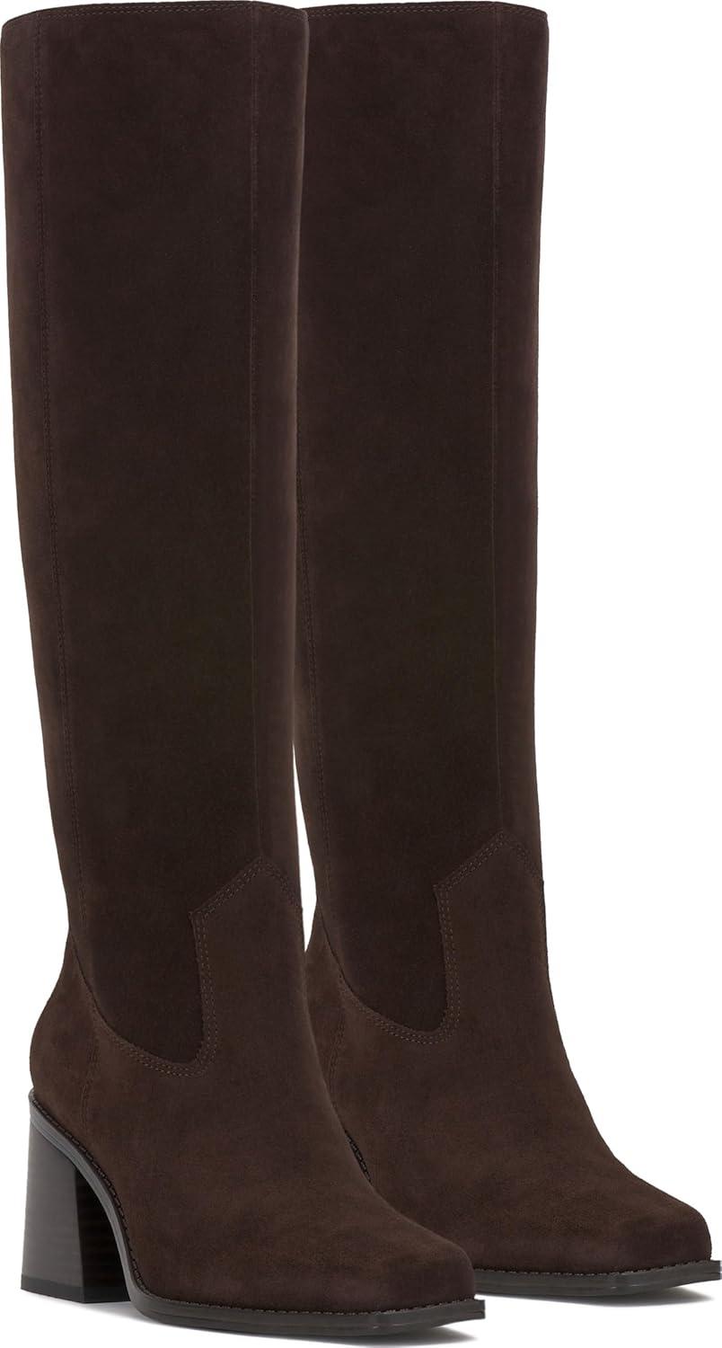 image:imageVince Camuto Womens Sangeti Stacked Heel Knee High Boot FashionBrownie Suede