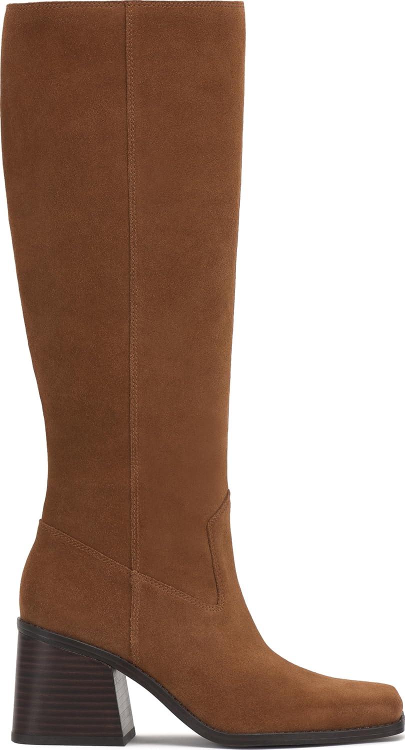 image:imageVince Camuto Womens Sangeti Stacked Heel Knee High Boot FashionBurnt Sugar Suede