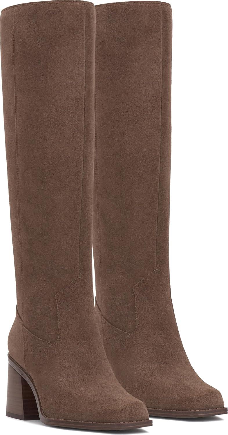 image:imageVince Camuto Womens Sangeti Stacked Heel Knee High Boot FashionToasted Taupe Suede