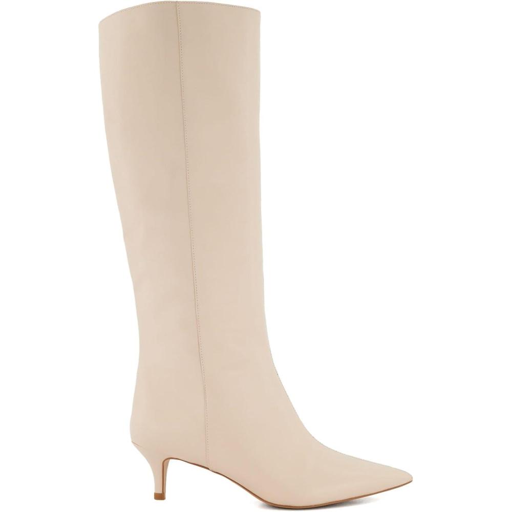 image:imageDune London Womens Smooth Knee High BootEcru Leather
