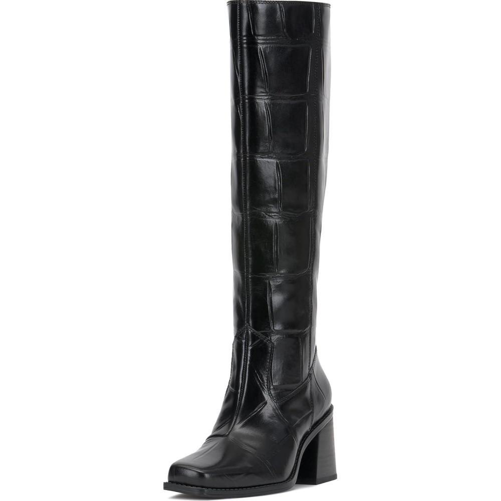 image:imageVince Camuto Womens Sangeti Stacked Heel Knee High Boot FashionBlack Croco Leather