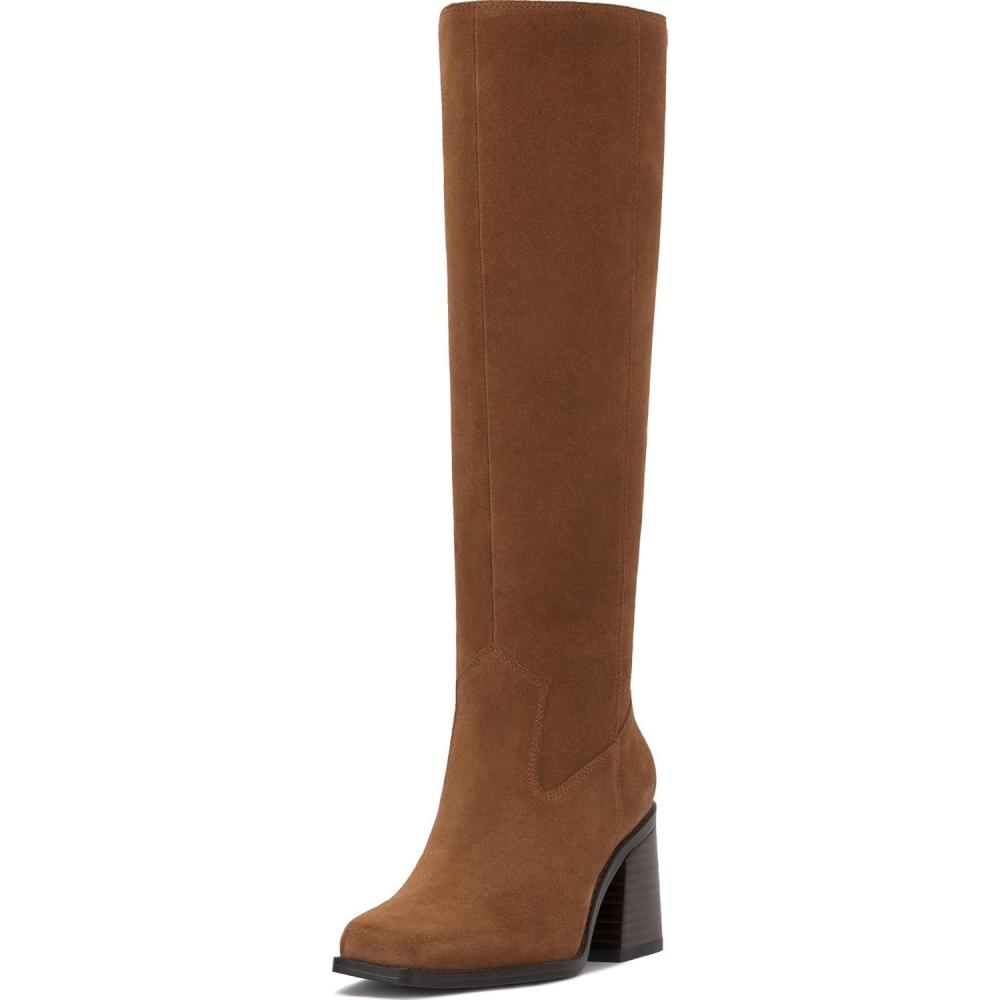 image:imageVince Camuto Womens Sangeti Stacked Heel Knee High Boot FashionBurnt Sugar Suede