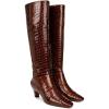 Brown Croc Print Leather