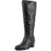 Black Leather Wide Calf
