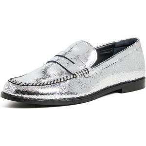 Free People Women’s Blanket Stitch Loafers Contemporary(Pale Pewter Leather)