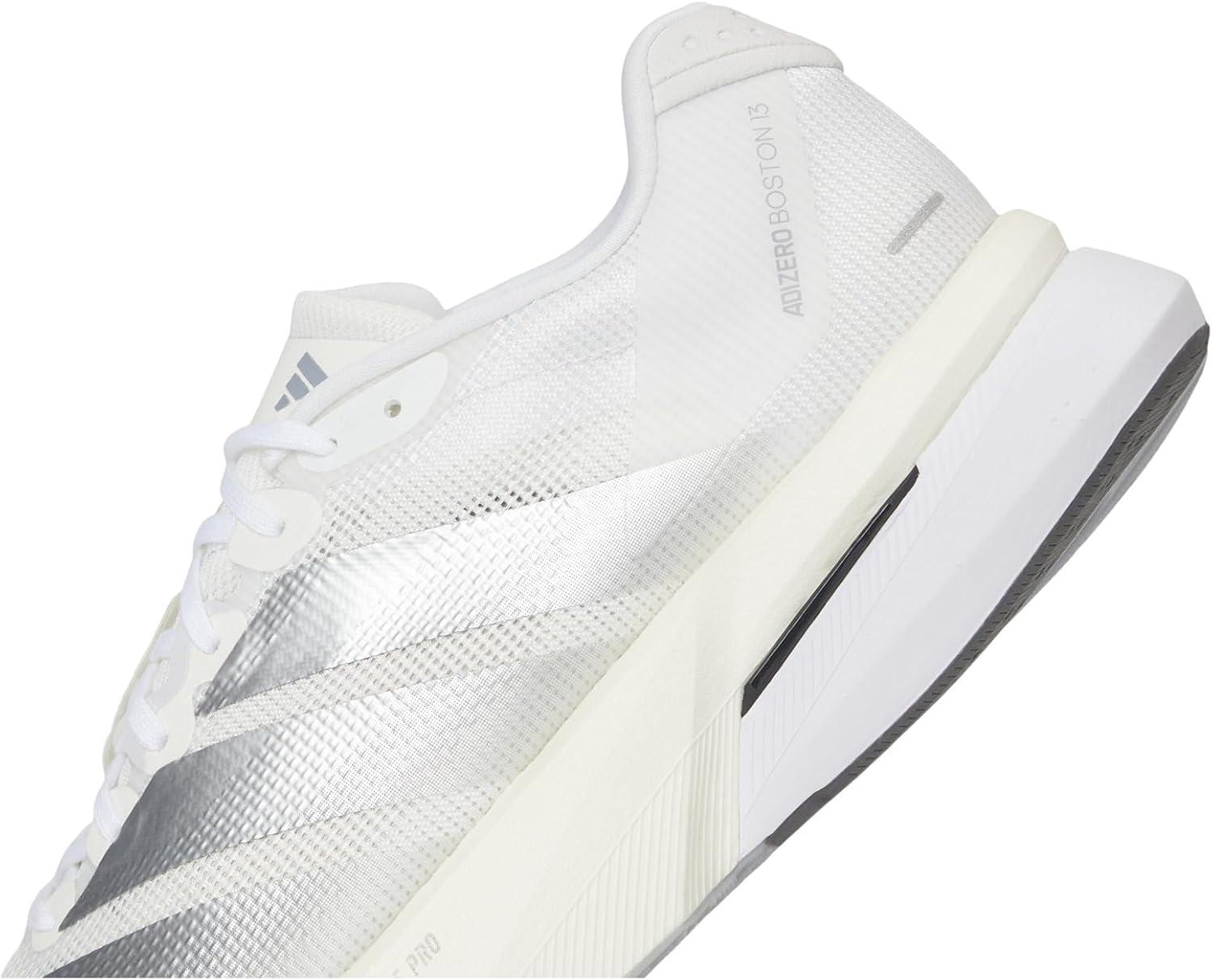 image:imageAdidas Womens Adizero Boston 13 Running Shoes WhiteMatte SilverDash Grey 8 B Medium