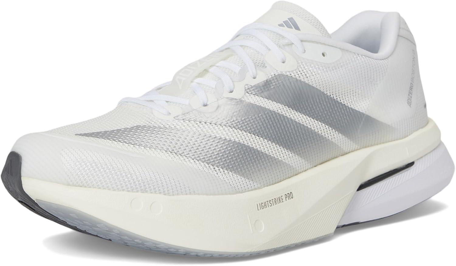 image:imageAdidas Womens Adizero Boston 13 Running Shoes WhiteMatte SilverDash Grey 8 B Medium