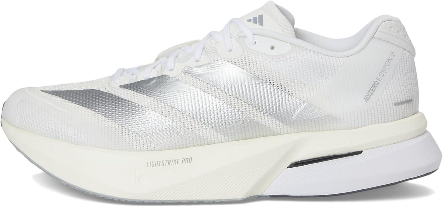 image:imageAdidas Womens Adizero Boston 13 Running Shoes WhiteMatte SilverDash Grey 8 B Medium