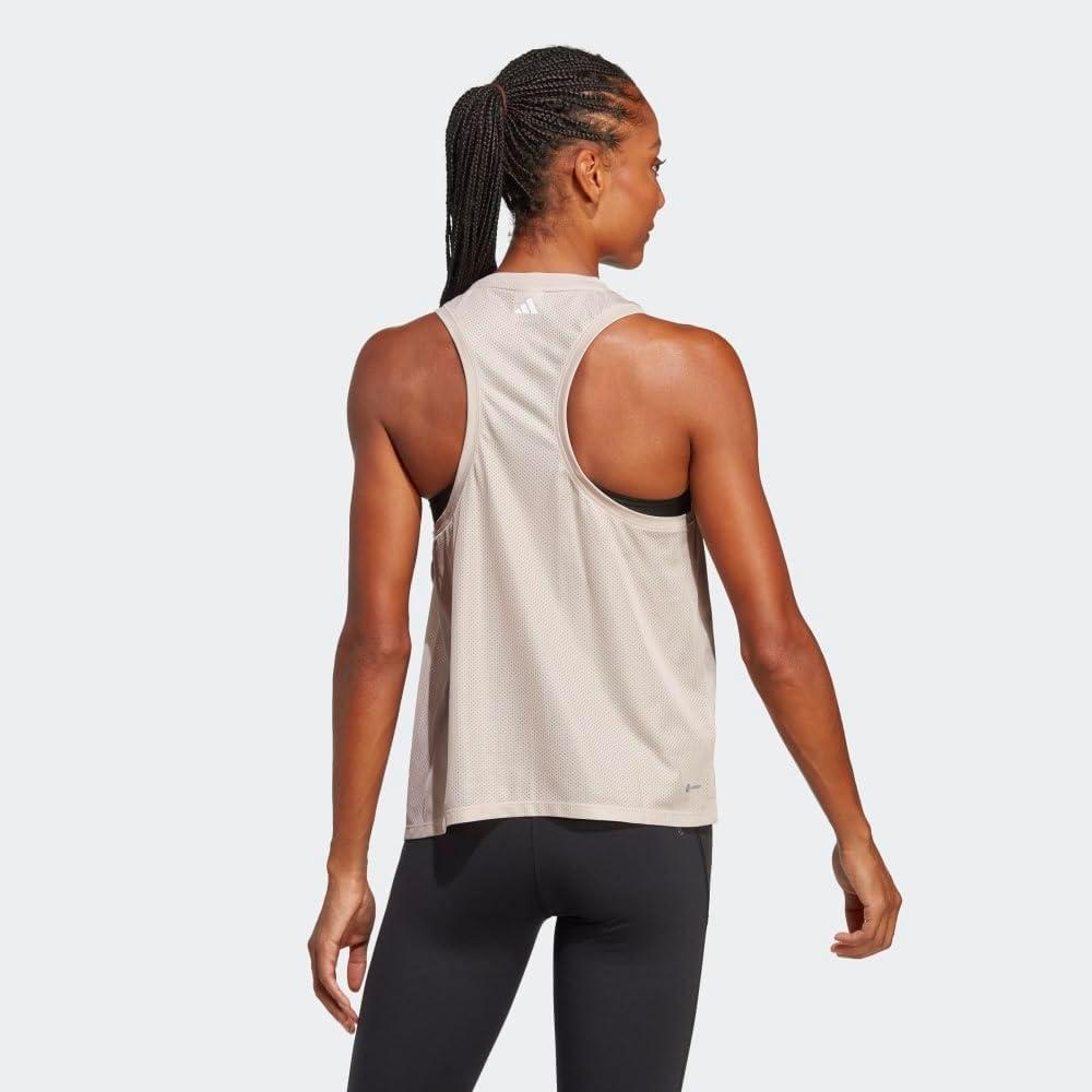 image:imageadidas Womens High Intensity Aeroready Quickburn Training TankWonder TaupeWhite