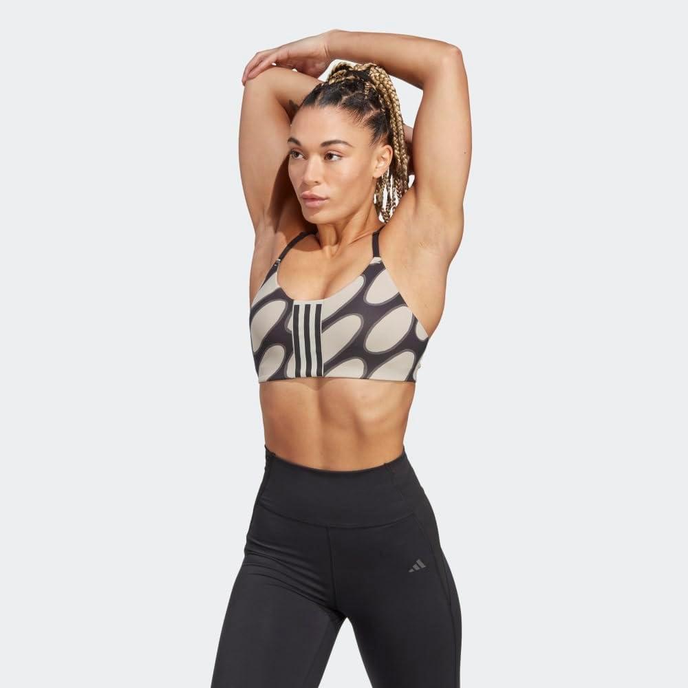 image:imageadidas Womens Marimekko Aeroimpact Training LightSupport BraBlackLight Brown