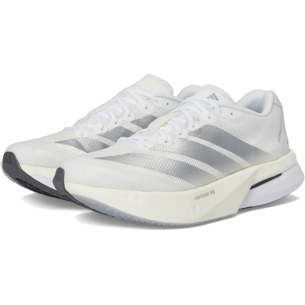 image:imageAdidas Womens Adizero Boston 13 Running Shoes WhiteMatte SilverDash Grey 8 B Medium
