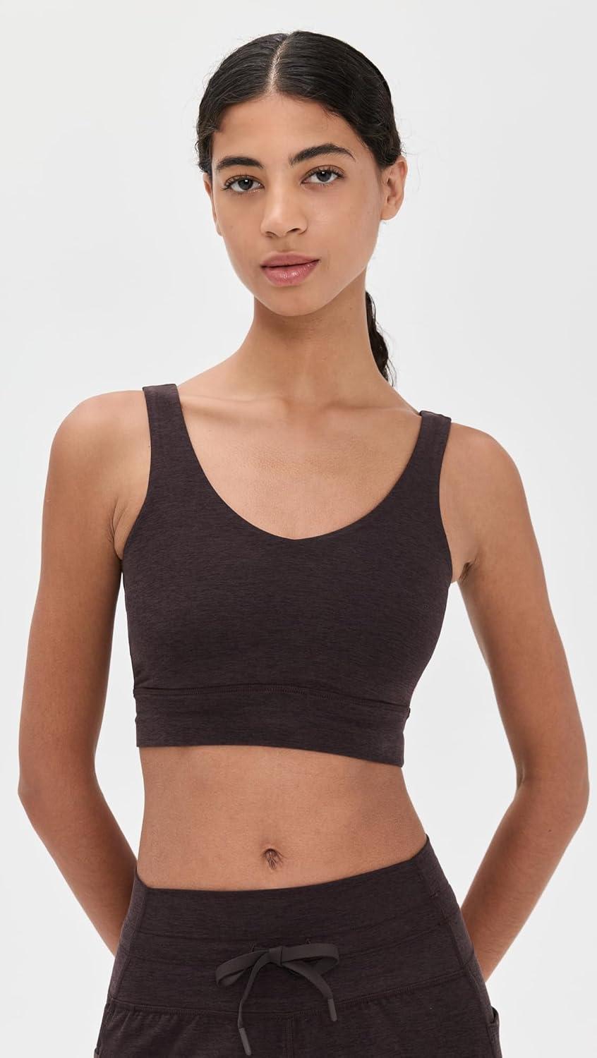 image:imageBeyond Yoga Womens Spacedye Good Day Long Line BraDark Chocolate Heather