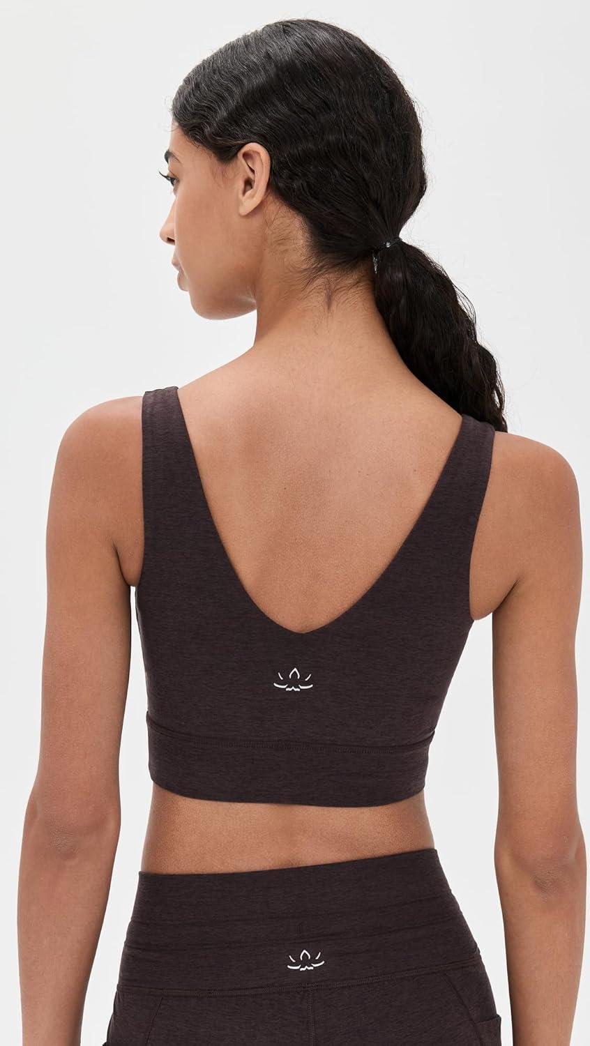 image:imageBeyond Yoga Womens Spacedye Good Day Long Line BraDark Chocolate Heather