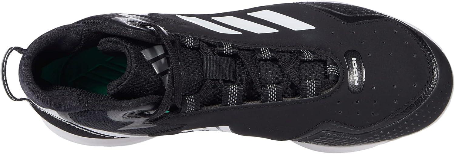 image:imageadidas Mens Icon 7 MidBaseball ShoeBlackWhiteSilver Metallic