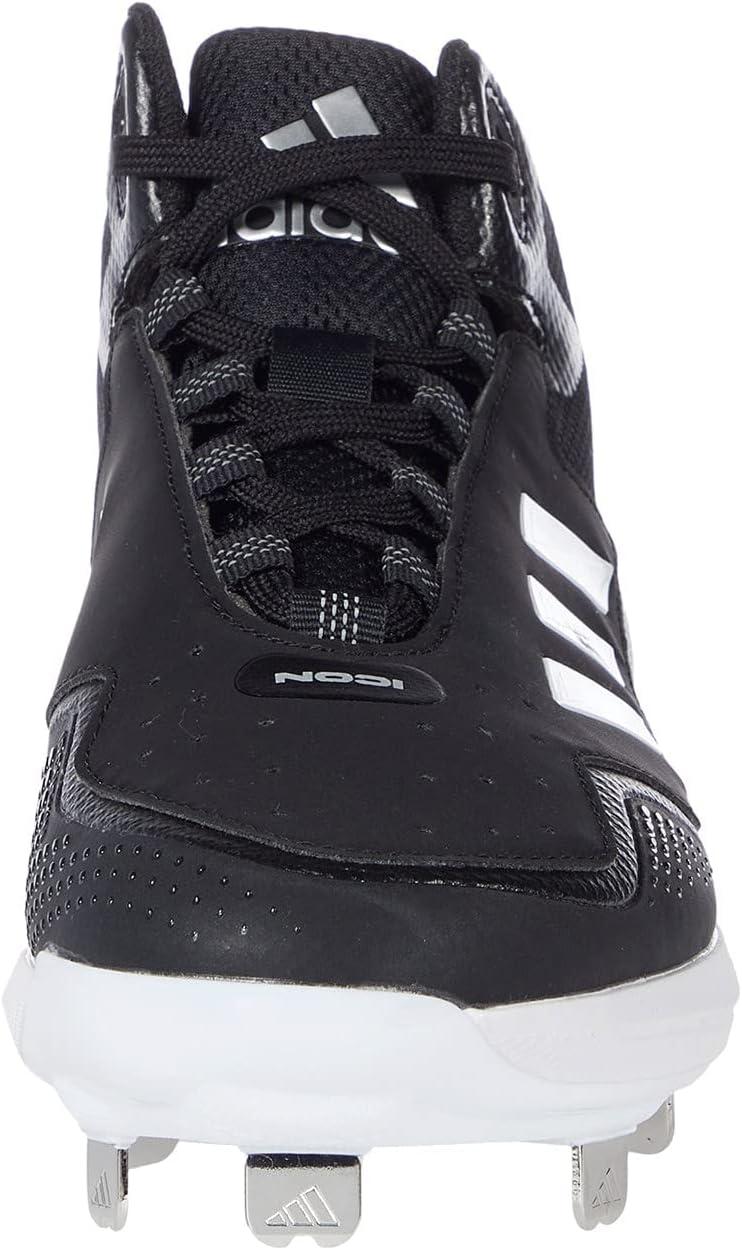 image:imageadidas Mens Icon 7 MidBaseball ShoeBlackWhiteSilver Metallic