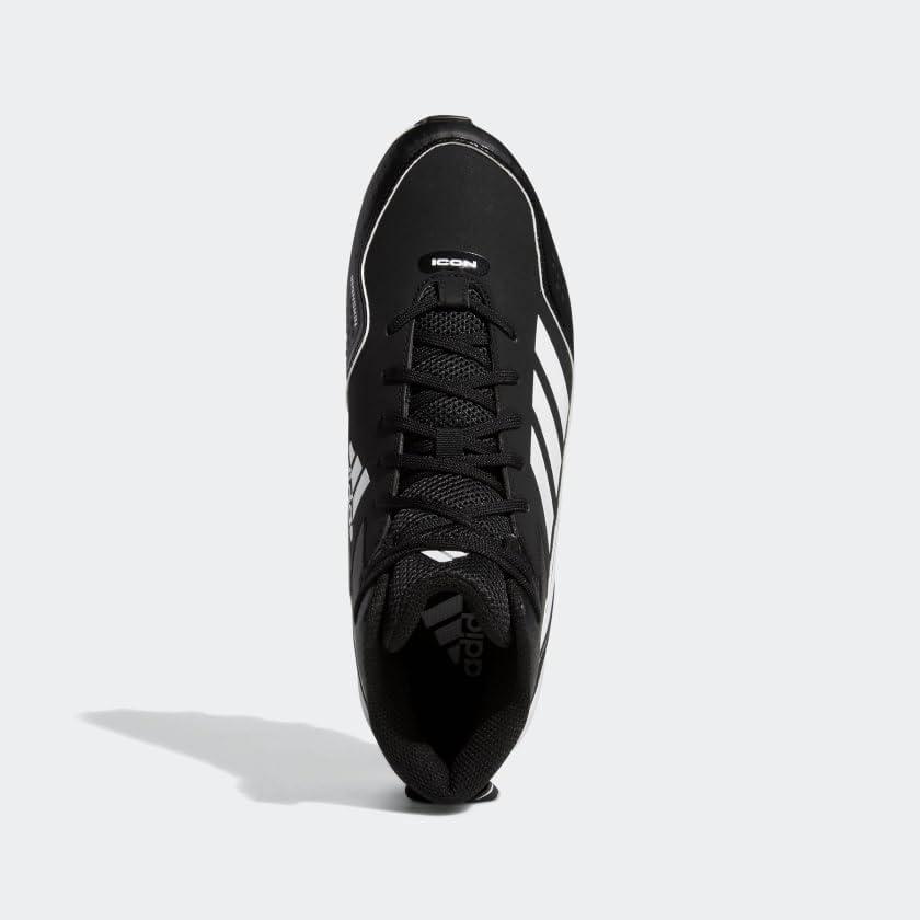 image:imageadidas Mens Icon 7 MidBaseball ShoeCore BlackCloud WhiteCloud White