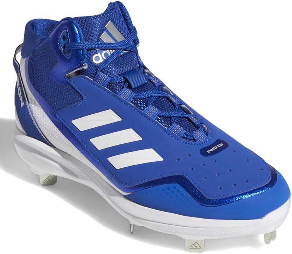 image:imageadidas Mens Icon 7 MidBaseball ShoeTeam Royal BlueWhiteSilver Metallic