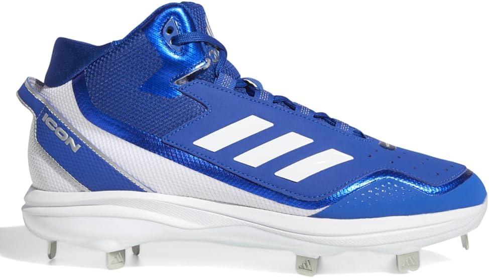 image:imageadidas Mens Icon 7 MidBaseball ShoeTeam Royal BlueWhiteSilver Metallic