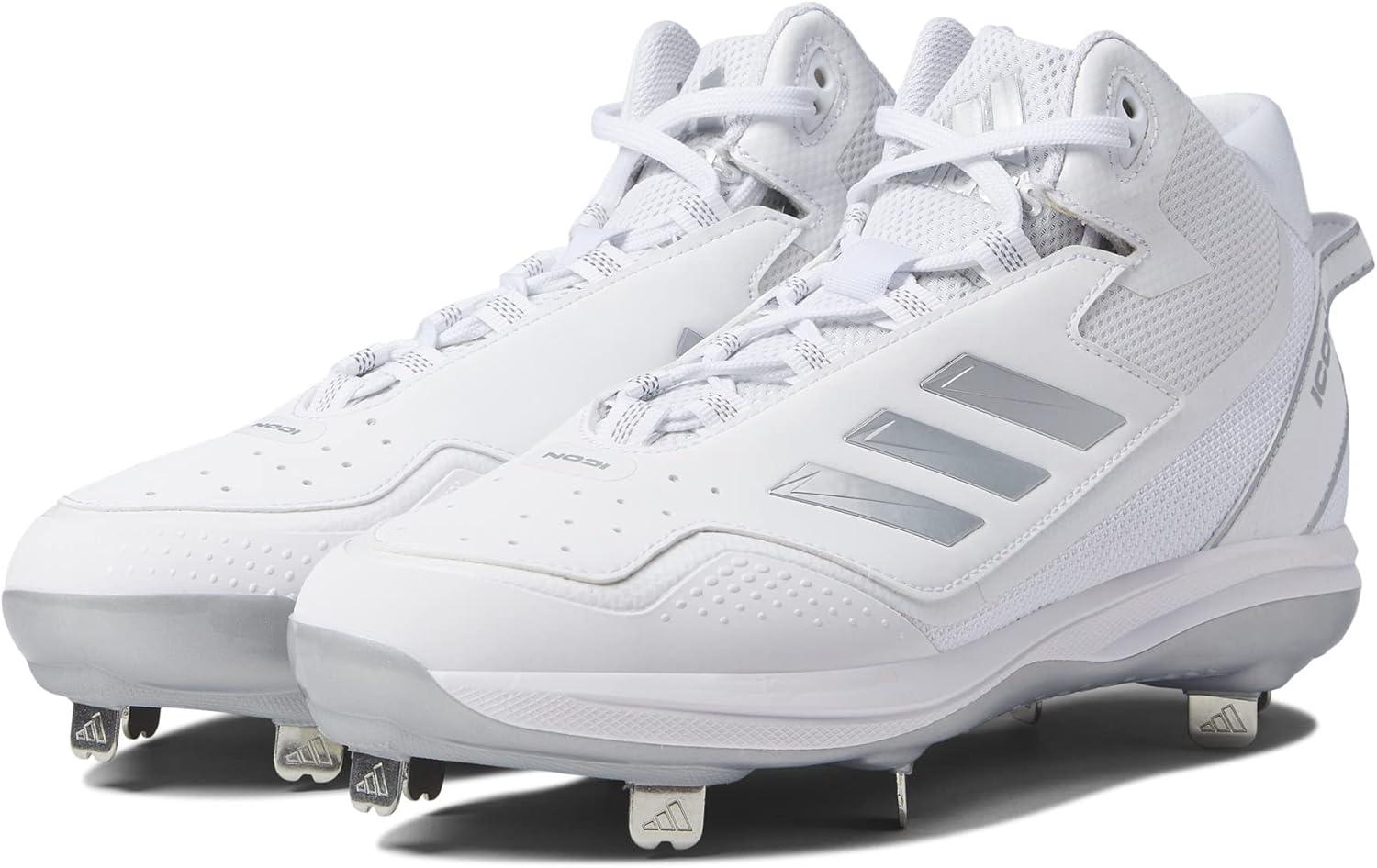image:imageadidas Mens Icon 7 MidBaseball ShoeWhiteSilver MetallicSilver Metallic