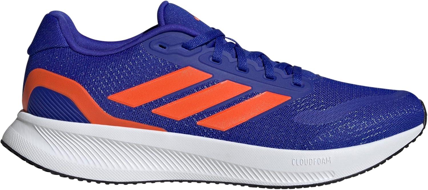 image:imageadidas Mens Runfalcon 5 Wide Running ShoesLucid BlueImpact OrangeBlack