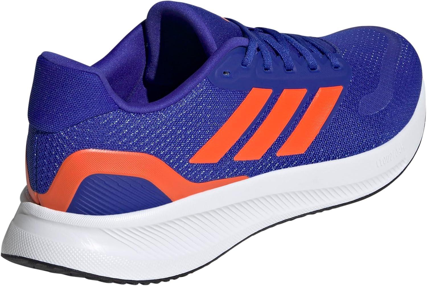 image:imageadidas Mens Runfalcon 5 Wide Running ShoesLucid BlueImpact OrangeBlack