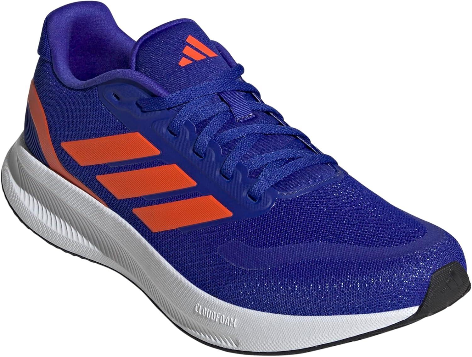 image:imageadidas Mens Runfalcon 5 Wide Running ShoesLucid BlueImpact OrangeBlack