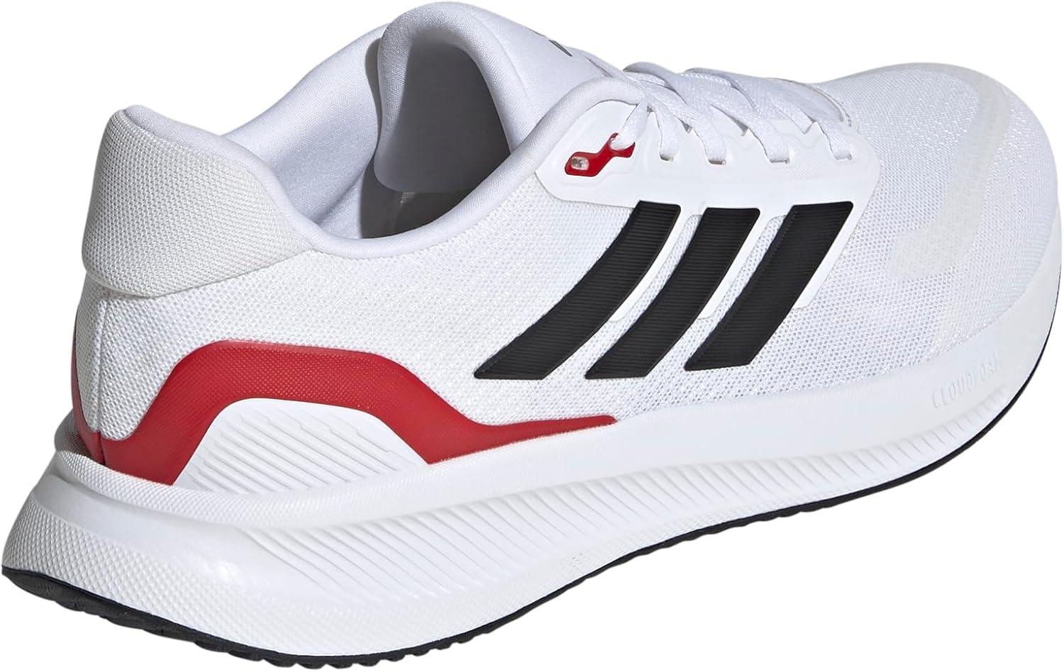 image:imageadidas Mens Runfalcon 5 Wide Running ShoesWhiteBlackBetter Scarlet