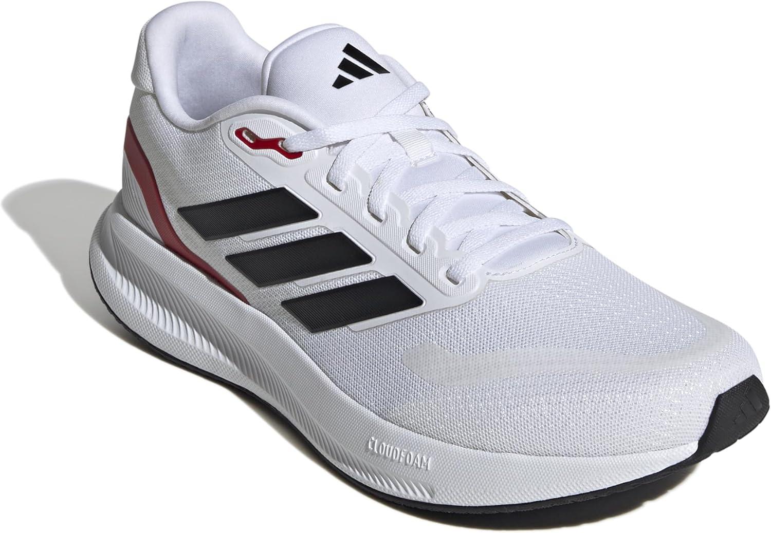 image:imageadidas Mens Runfalcon 5 Wide Running ShoesWhiteBlackBetter Scarlet