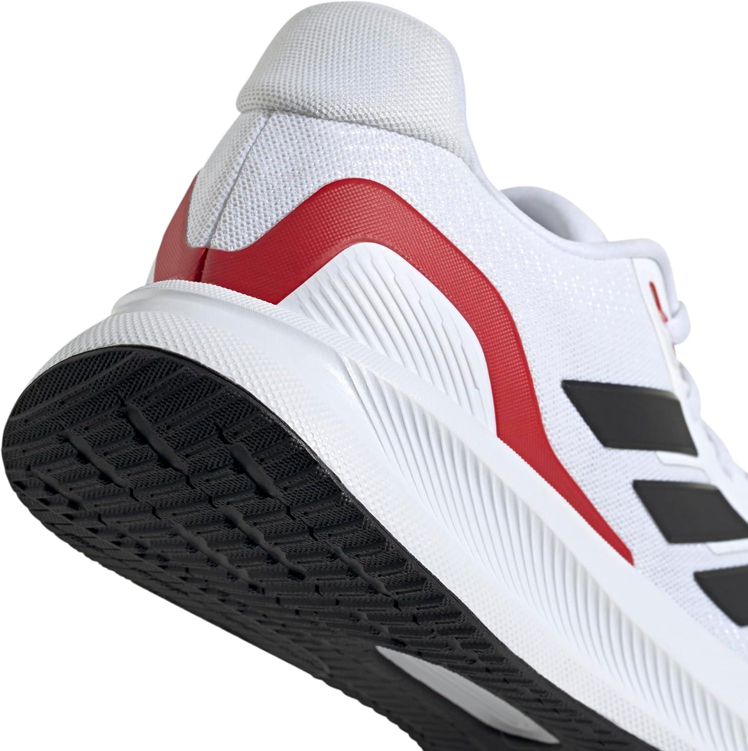 image:imageadidas Mens Runfalcon 5 Wide Running ShoesWhiteBlackBetter Scarlet