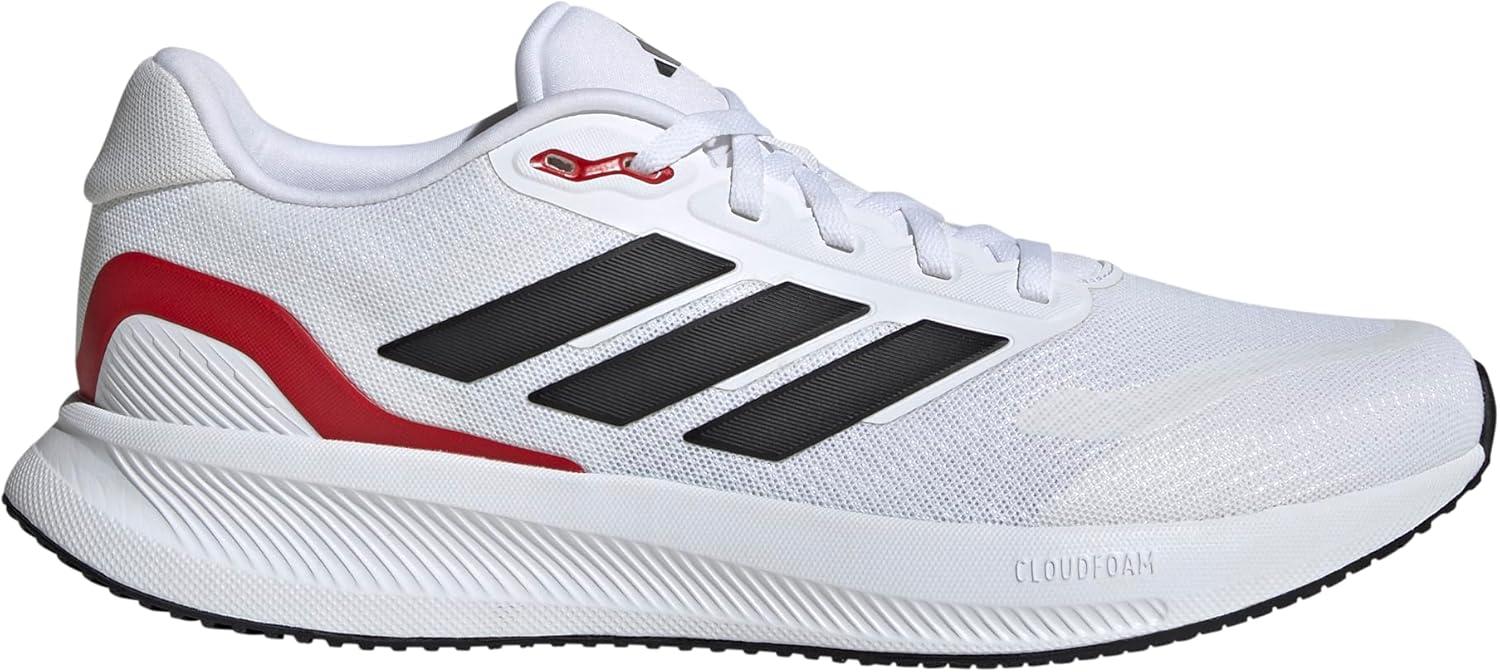 image:imageadidas Mens Runfalcon 5 Wide Running ShoesWhiteBlackBetter Scarlet