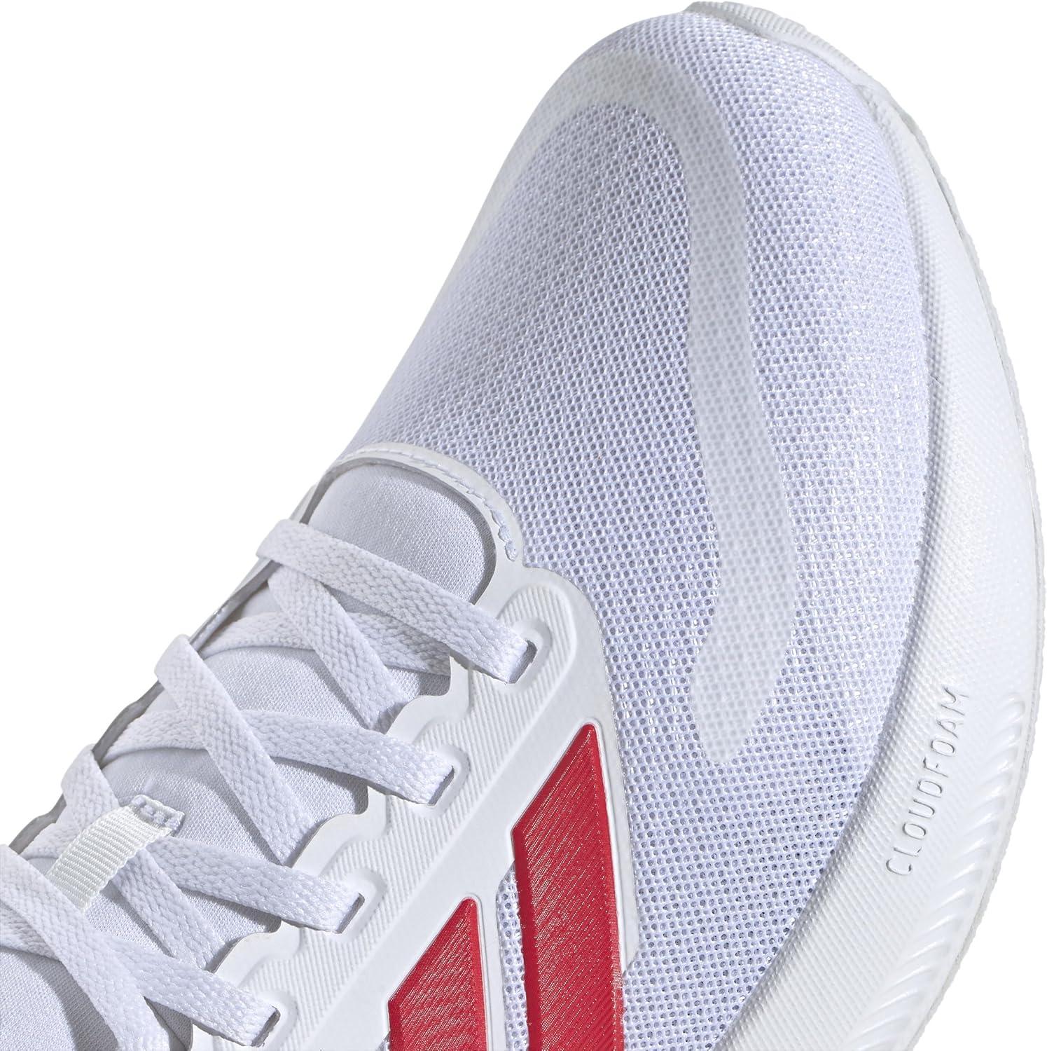 image:imageadidas Mens Runfalcon 5 Wide Running ShoesWhiteSemi Lucid RedBlack