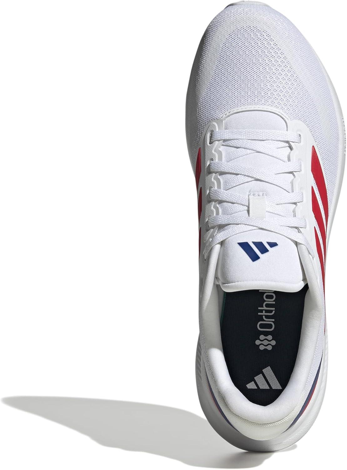 image:imageadidas Mens Runfalcon 5 Wide Running ShoesWhiteSemi Lucid RedBlack