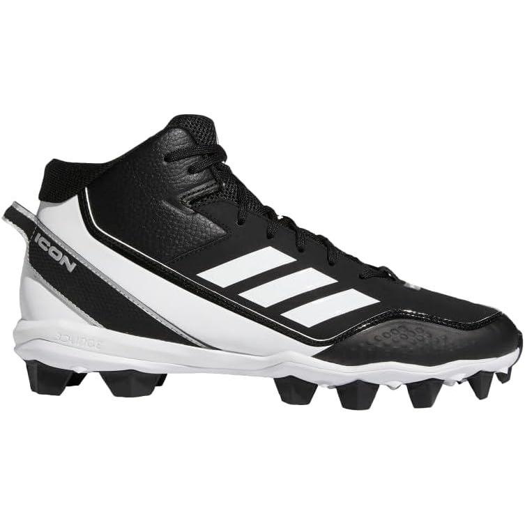image:imageadidas Mens Icon 7 MidBaseball ShoeCore BlackCloud WhiteCloud White